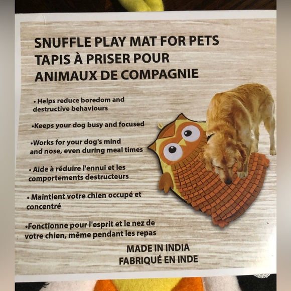 Brand NEW PETS- Vibrant Orange and Yellow Pet Owl Snuffle Mat - Picture 3 of 12